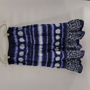 Bohemian Cafe's tiered midi skirt size 2X tie dyed look flowy lightweight tie